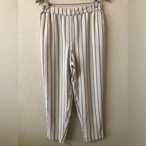 Anthropologie the Essential Pull-On Trouser in White & Red Blue Stripes - Small